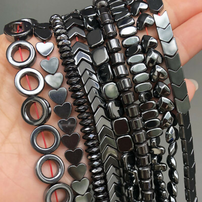 #ad 6 8 10mm Black Hematite Natural Stone Beads Loose Spacer Beads Jewelry Making $6.99