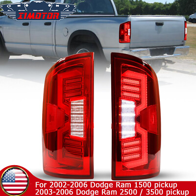 #ad LED Tail Lights For 2002 2006 Dodge Ram 1500 2500 3500 Sequential Pair Lamps $270.02