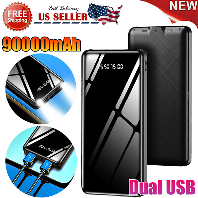 #ad Power Bank 90000mAh 2USB Charger External Portable Battery Backup For Cell Phone $14.91