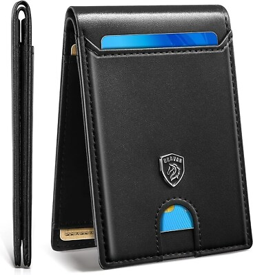 #ad Slim Wallet for Men with 11 Card Slots Rfid Blocking Carbon Fiber Wallets Bifold $12.99