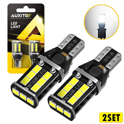 #ad AUXITO Reverse LED Back Light Up 921 Bulb 912 W16W 904 916 T15 Super 6000K White $13.66