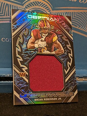 #ad 2023 Panini Obsidian Brian Robinson Jr. Unbreakable Patch # 199 Commanders SP $4.99