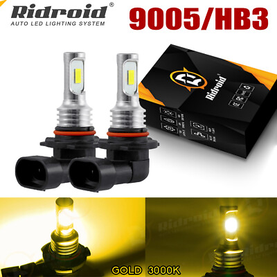 #ad 2x 9005 LED Headlight Bulb Conversion Kit High Beam Yellow Super Bright 3000K $11.99