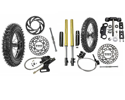 #ad 14quot; 12quot; Rear Front Wheel End Forks Triple kit Disc Brake Pit Bike for CRF50 XR $469.17
