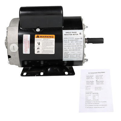 #ad Compressor Duty Electric Motor 3HP 3450RPM 56Frame 1Phase 115 230v CCW 5 8quot;Shaft $136.09
