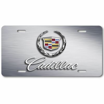 #ad Cadillac Cadi Wreath Inspired Art flat Aluminum License Plate Tag Silver look $16.65