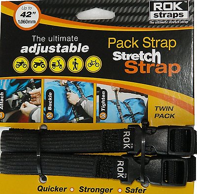 #ad ROK Straps Motorcycle Luggage Tie Down Adjustable Straps 12quot; 42quot; x 5 8quot; BLACK $21.49