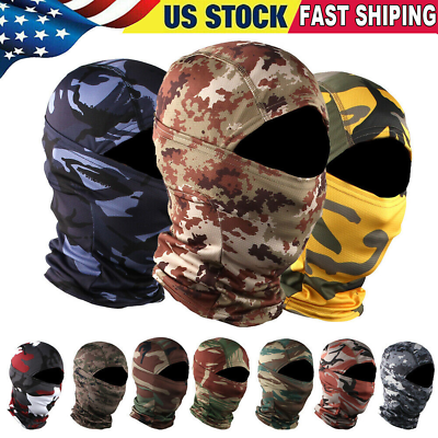 #ad Balaclava Tactical Hood Camouflage Full Face Mask Breathable Stretch Face Cover $6.99