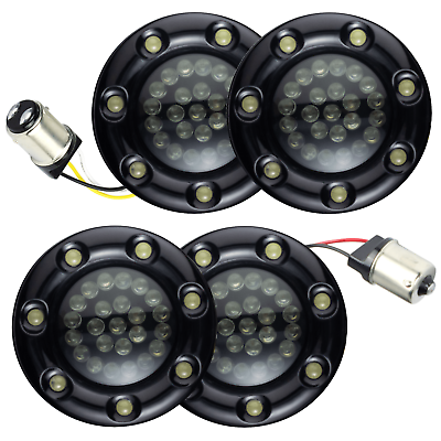 #ad Eagle Lights 2quot; LED Front 1157 Halo DRL Rear 1156 Turn Signals Black Trim Ring $189.99