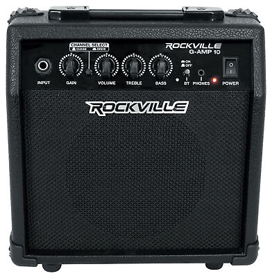 #ad Rockville G AMP 10 Watt Guitar Amplifier Amp With Bluetooth Clean Distortion $49.95