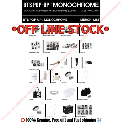 #ad OFFLINE STOCK BTS 2024 POP UP MONOCHROME OFFICIAL MD $16.99