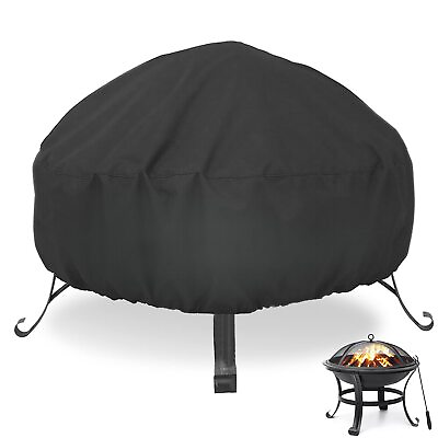 #ad Fire Pit Cover 32 inch Cover for 24 32 inch Round Firepit Waterproof Windproo... $26.74
