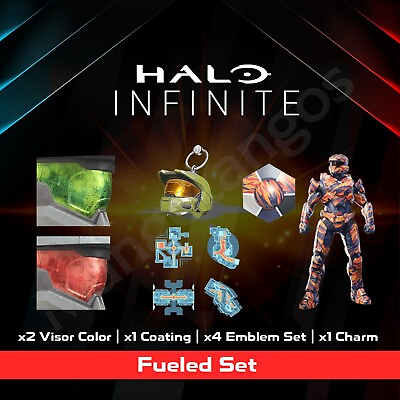 #ad Halo Infinite Fueled Set Visor Charm Coating Emblems FULL SET or INDIVIDUAL Item $7.00