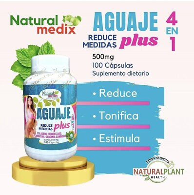 #ad Aguaje Plus Reduce medidas Aumenta caderas y Bustos 100% Natural 100 Capsules $31.00