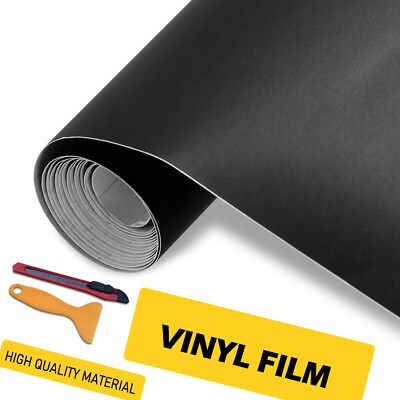 #ad Premium Ultra Matte Flat Black Car Vehicle Vinyl Wrap Sticker Decal Sheet Film $11.99