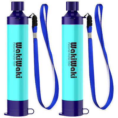 #ad 2x Water Filter Straw Portable Drink Water Filtration Purifier Survival Prepping $15.99