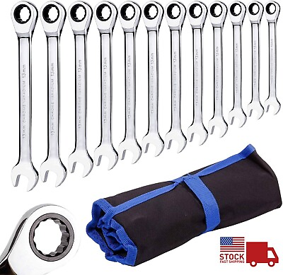 #ad 12 Piece 12 Point Combination Wrench Set 8 19mm with Organizer Rack US $28.80