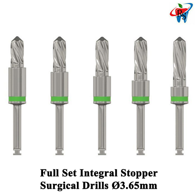 #ad 5pcs Dental Integral Stopper Surg ical Drill Ø3.65mm Tools Burs Full Set $345.00