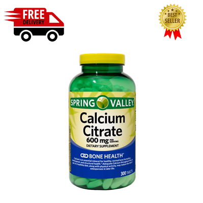 #ad Spring Valley Calcium Citrate Tablets Dietary Supplement 600 Mg 300 Count $12.88