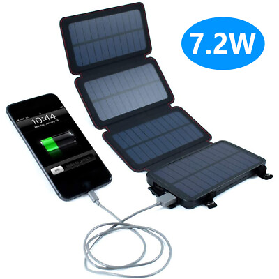 Portable Solar Power Bank Mobile Phone Charger Panel Waterproof Outdoor Camping $26.87
