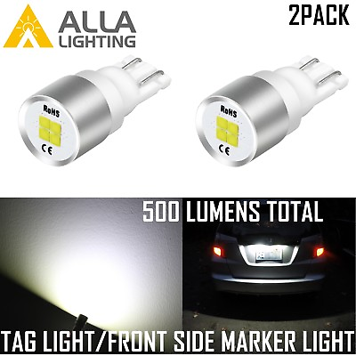 #ad Alla White T10 192 194 161 W5W LED License Tag Light Bulbs Side Marker Canbus 2x $9.98