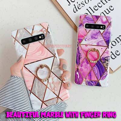 #ad Marble Phone Case Cover For Samsung Galaxy Note 10 S10 Plus S9 S8 Finger Ring US $7.99