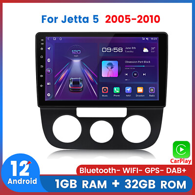 #ad For Jetta 5 2005 2010 Android 12 Car Radio WIFI Bluetooth GPS NAVI RDS USB DAB $109.99
