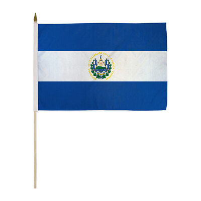 #ad 1 Dozen El Salvador Flags 12x18in Stick Flag El Salvadorian Flag $26.95