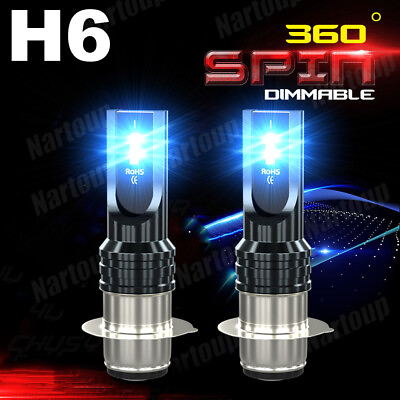 #ad 2x H6M LED Headlight Bulbs For Honda ATC 350X 1985 1986 High Low Beam Light $16.66