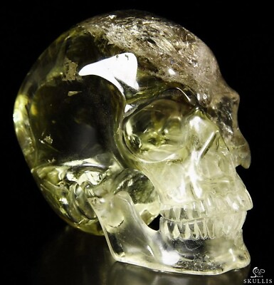 #ad 4.6quot; Citrine Carved Crystal Skull Super Realistic $1639.00