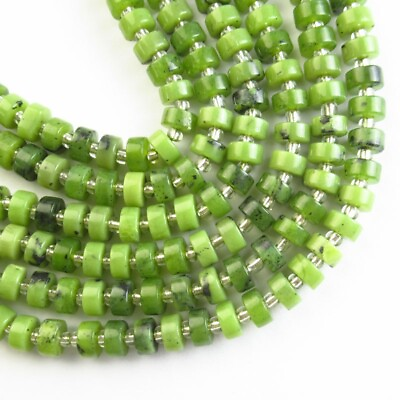 #ad 1Strand 6x3mm Natural Canadian Jade Heishi Loose Beads 15.5 inch D88966 $28.99