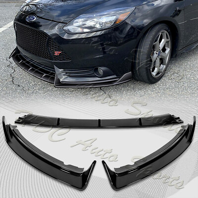 #ad For 2012 2014 Ford Focus ST MK3 GT Style Painted Black Front Bumper Spoiler Lip $99.99