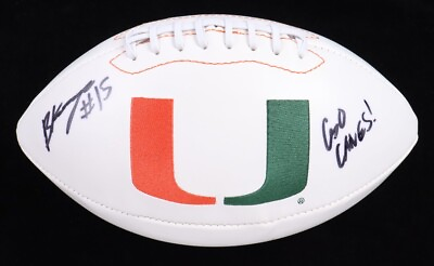#ad Brad Kaaya Signed quot;Go Canes quot; Miami Hurricanes NCAA Football w COA $65.40