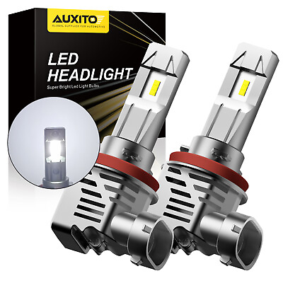 #ad 9005 H11 H8 AUXITO LED White Headlight Bulbs Kit High Low 60000LM Canbus Beam $59.84