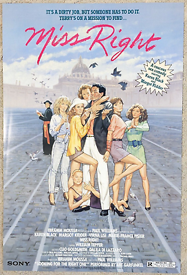 #ad Miss Right 1988 Home Video Movie Poster 24X36 Folded 1 Sheet $25.00