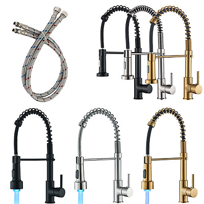 #ad Kitchen Faucet 1 Hole Sink Mixer Single Handle Pull Down Sprayer Swivel Faucet $37.00
