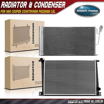 #ad New Radiator amp; AC Condenser Cooling Kit for Mini Cooper 2007 2010 Cooper Paceman $112.99