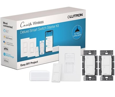 #ad Lutron Caseta Deluxe Smart Switch Kit P BDG PKG2WS WH $159.00