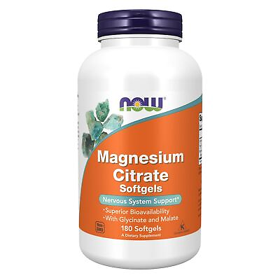 #ad NOW FOODS Magnesium Citrate 180 Softgels $19.11