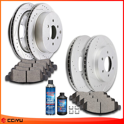 #ad Front amp; Rear Drilled Slotted Brake Rotors And Ceramic Pads For Nissan Frontier $160.11