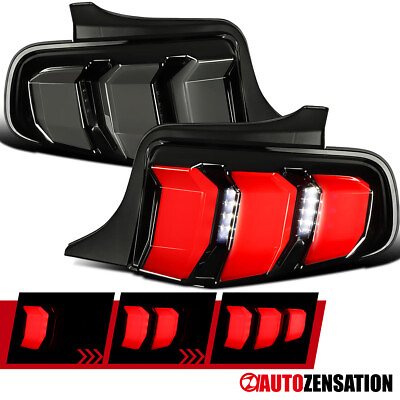 #ad Black Smoke Fits 2010 2012 Ford Mustang LED Sequential Signal Tail Lights 10 12 $251.09