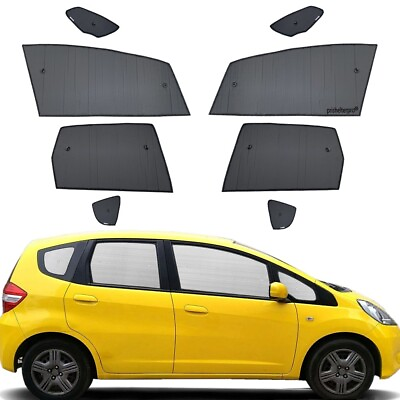 #ad Fit For Honda Fit Hatchback 08 13 Side Window Black Silver Privacy Sunshade 8pcs $39.99