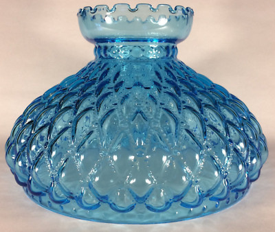 #ad New 10quot; Light Blue Glass Diamond Quilted Student Lamp Shade w Crimp Top #SH403 $117.60