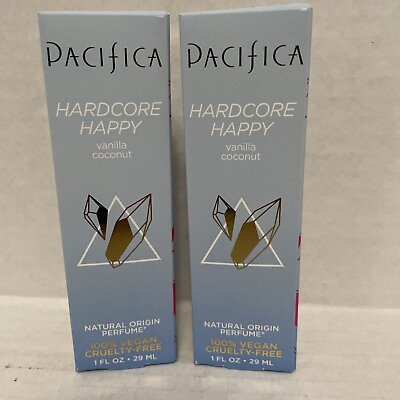 #ad PACIFICA HARDCORE HAPPY VANILLA COCONUT PERFUME LOT OF 2 NEW $48.00