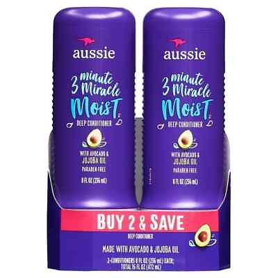 #ad Aussie 3 Minute Miracle Moist Conditioner Paraben Free Twin Pk 8.0 fl oz $13.00