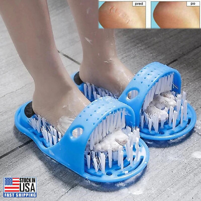 #ad 2x Foot Scrubber Brush Slipper Bath Shower Spa Cleaner Scrub Feet Massage Wash $29.99