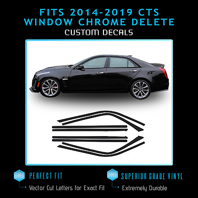 #ad #ad For 2014 2019 Cadillac CTS Window Trim Precut Chrome Delete Blackout Kit BLACK $49.95