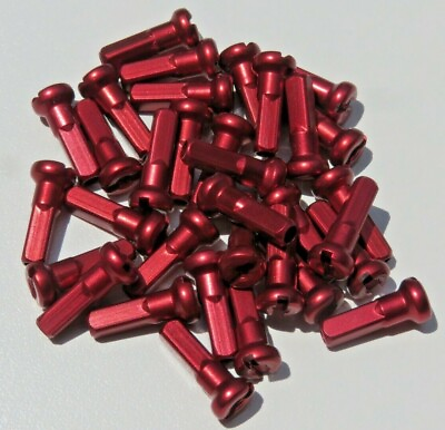 #ad 14mm RED Alloy Aluminum spoke nipple 14g 2.0mm Custom amounts $2.48