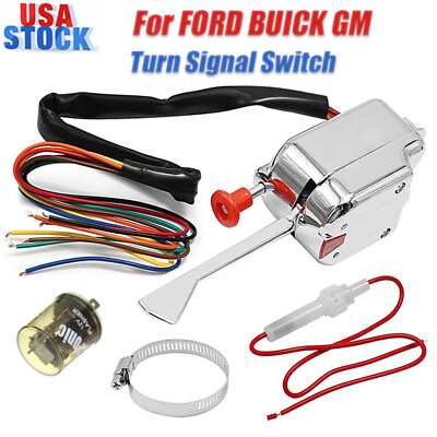 #ad Chrome 12V Universal Rat Hot Rod Turn Signal Switch For FORD GM With Flasher $15.30