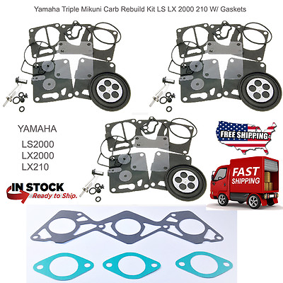 #ad #ad Yamaha Mikuni Carburetor Rebuild Kit LS LX 2000 210 w Gaskets LS2000 3 Sets $104.77